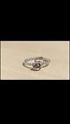 Solid Sterling Silver Rose & Heart Ring Size P (US 8 ) 