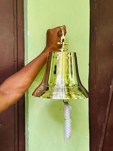 11" Large Nautical Solid Brass Ship's Bell Marine Maritime Wall Boat Decor GIFT - Picture 1 of 8