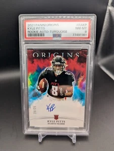 2021 Origins Kyle Pitts RC On Card Auto Turquoise 25/25 PSA 8. Pop 3. 0 Higher. - Picture 1 of 3
