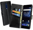 Nokia 5 Custodia Book Style Protettiva Borsa In Vero Cuoio Wallet Piegatura Case
