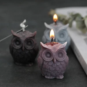3D Candle Molds Silicone Owl Soap Wax Resin Craft Candle Moulds DIY Making Molds - Picture 1 of 14