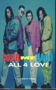 1991 POP R&B DANCE CASSETTE SINGLE: COLOR ME BADD - ALL 4 LOVE (GIANT) - Picture 1 of 2