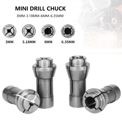 4pcs Collet Chuck Air Die Grinder Grinding Machine Collet 3mm 3.18mm 6mm 6.35mm - Image 1 of 4