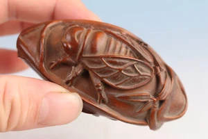 Raro Fortuna China boj cigarra estatua figura coleccionable pieza de mano fengshui - Imagen 1 de 7