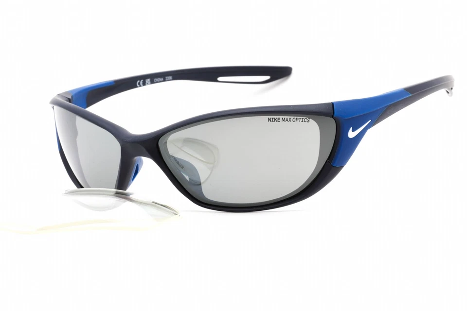 Nike Men's Zone 66mm Shield Wrap Sunglasses Matte Midnight Navy DZ7356-410