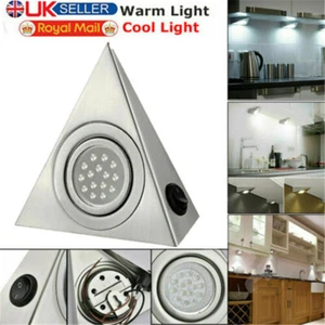 LED Mains Kitchen Triangle Lights Under Cabinet Unit Lamp Cupboard Lighting UK - Picture 1 of 15