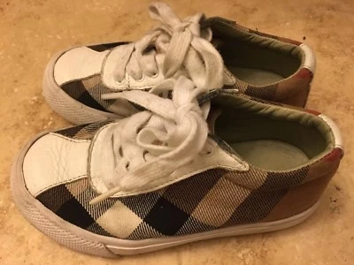 BURBERRY мальчиков Nova чек холст кроссовки W/кожа, на шнуровке, размер 9,5 - Изображение 1 из 4
