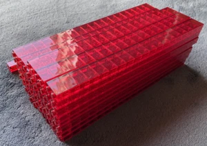 LEGO ***733 pieces*** 1x2 Transparent Red Bricks - Picture 1 of 5