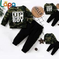 Newborn Baby Boy Tracksuit Long Sleeve Top Pants Outfit Toddler Clothes 2Pcs Set