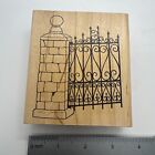 A5, Bartholomew’s Ink  Rubber Stamp, Metal Fence Stone Post NEW Vintage RARE