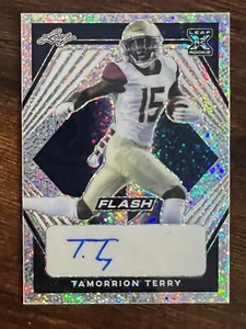 TAMORRION TERRY 2021 LEAF FLASH BLACK SPARKLE ROOKIE AUTOGRAPH # 28/75 DUKE CITY - Picture 1 of 3