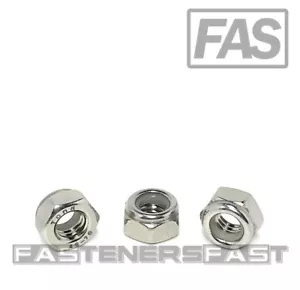 (50) M6 x 1,00 Edelstahl DIN985 metrisch Nylon Einsatz Sicherungsmuttern 6 mm A2 (50) - Bild 1 von 4