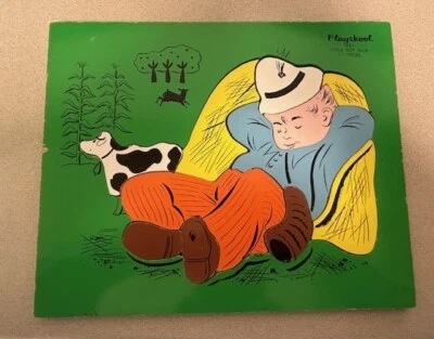 Rompecabezas de madera azul vintage Playskool Little Boy #185 11 piezas Playschool Foto 1 de 4