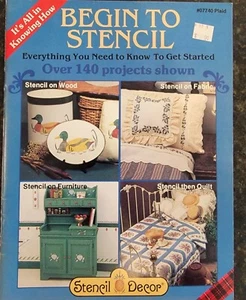 Revista folleto vintage 1983 Begin to Stencil 140 proyectos a cuadros 07740  - Imagen 1 de 3