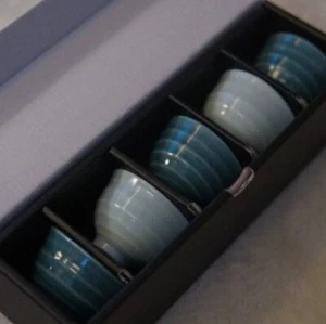 Korean Celadon Soju Cup Set – Handmade Sky-Blue Ceramic Shot Glasses Pottery - Picture 1 of 6