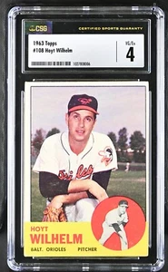 1963 Topps #108 Hoyt Wilhelm Baltimore Orioles - CSG 4 VG/Ex - Picture 1 of 2