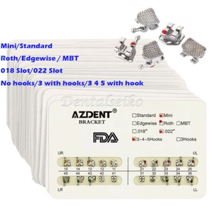 Dental Orthodontic Metal Brackets Braces Standard Mini Slot.022 018 3/345 Hooks - Bild 1 von 28