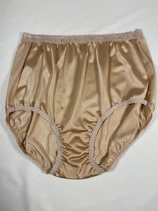 Bali Beige Lace Trim Nylon Panties Size XL/8 - Picture 1 of 4