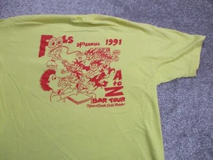 Vintage 90s Newport Beach Bar Tshirt Mens Size XL Extra Large Yellow California - Picture 1 of 10