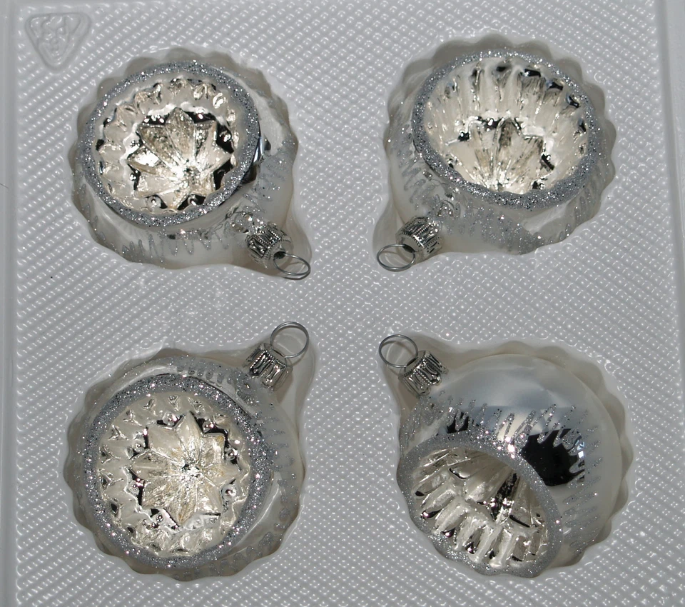 Christbaumschmuck Lauscha WINTERZAUBER Reflexkugel 6m mundgeblasen handbemalt - Bild 1 von 1