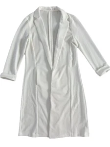 Blazer largo blanco para mujer - Imagen 1 de 5