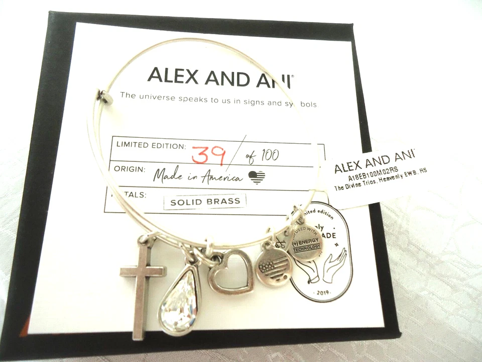 Alex and Ani Heavenly Divine Trios Heart Cross Crystal Trio Only 100 Made