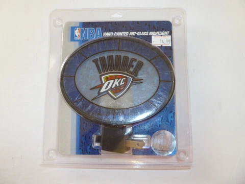 OKC Thunder Night Light NBA licensed Hand Painted Art Glass Nightlight plug in Cover