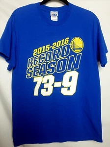 Golden State Warriors Record Season 73-9 T-Shirt Size Med Official NBA EUC - Picture 1 of 5
