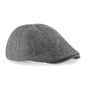BNWT Wool Ivy Flat Cap Hat Plain Grey Tweed Fully Lined - Picture 1 of 4