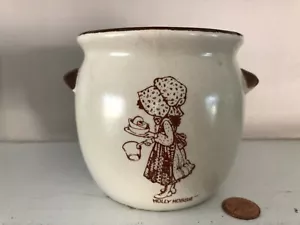 Maceta pequeña vintage Holly Hobbie 1979 marrón cocina de campo ¡LINDA! - Imagen 1 de 1