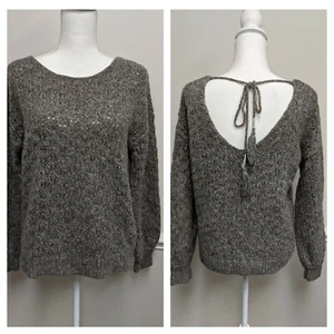 ANTHROPOLOGIE LOVE SAM MOHAIR & WOOL SWEATER W/TIE BACK NECK MEDIUM - Picture 1 of 9