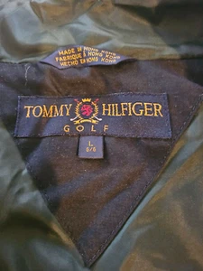 Vintage Tommy Hilfiger Men’s Quilted Golf Vest Jacket Size Large, Green Black - Picture 1 of 9