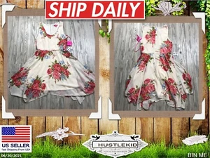 NEW BETSEY JOHNSON Women Ivory Floral Flower Laced Sleeveless Dress 12 NWT🔥ME - Picture 1 of 11