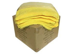 120 Case Microfiber 16"x16" Cleaning/Detailing Cloths EXTRA PLUSH 400GSM Yellow - Picture 1 of 2