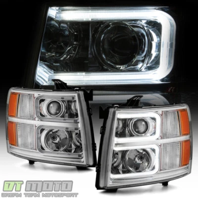 2007-2013 Chevy Silverado 1500 2500HD 3500HD [C Tube] LED Projector Headlights - Image 1 of 4