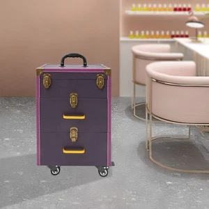 Portable Makeup Train Case Professional Cosmetic Trolley Travel Vanity Organizer - Picture 1 of 24
