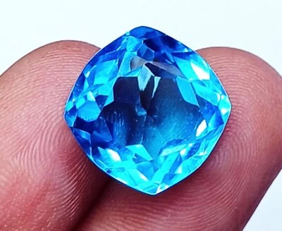 Aguamarina Brasileña 9.10+ Ct Certificado Piedras Preciosas Sueltas Corte Cojín Anillo Tamaño Foto 1 de 4