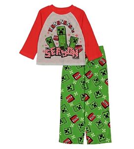 MINECRAFT CHRISTMAS Pajamas Boys Size 6-12 Creeper Girls Holiday Winter NEW NWT
