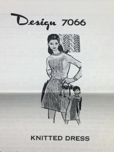Vtg Mail Order Design 7066 KNITTED DRESS Pattern Original - Picture 1 of 2