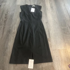 NWT M.M. Lafleur Katie Tank Size 2 Dress Textured Pointe Charcoal Work Brand New - Picture 1 of 9