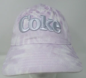Coca-Cola Hat Purple White Tie Dye Embroidered Coke Logo Adjustable Strap Buckle - Foto 1 di 8