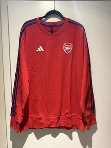 Arsenal FC Adidas 24/25 DNA Red Sweater Sweat Shirt Top Soccer Football NWT XL - Imagen 1 de 6