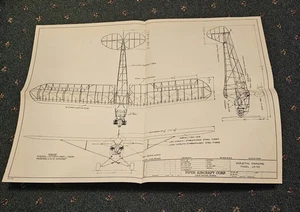 Avión Piper Cub de 1940 modelo J3-50 dibujo esquelético #314 - Imagen 1 de 1