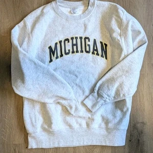 Vtg 90s Champion Reverse Weave Sweatshirt L University Of Michigan Wolverines - Picture 1 of 10