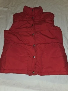 Vintage The North Face Down Puffer Vest Red Men's Brown Tag 1970s 1980s Size LG - Picture 1 of 3