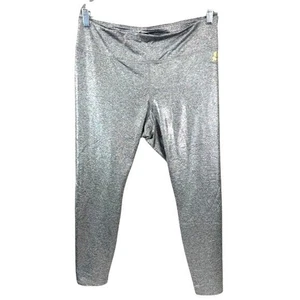 Mermaidcore Hologram Foil Leggings XXL Juicy Couture Silver Pearl Y2K Glam Fairy - Picture 1 of 9
