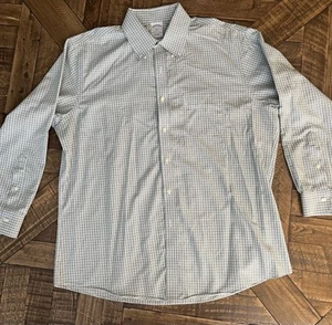 Camisa Brooks Brothers 1818 Para Hombre 17 2/3 Regent Micro Rejilla Verde Bolsillo a Cuadros 213 - Imagen 1 de 4