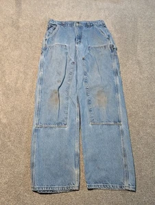 Carhartt Jeans Mens 33x32 (32x32) Blue B73 DST Double Knee Work Workwear - Picture 1 of 14