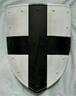 Heater Shield Black Cross Knight Medieval Templar Battle Armor Crusader Warrior