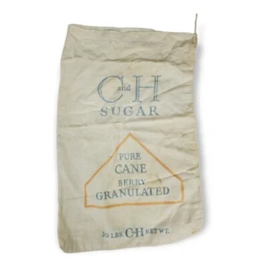 Borsa di stoffa vintage C e H zucchero 10 libbre copyright 1934 California - Foto 1 di 5